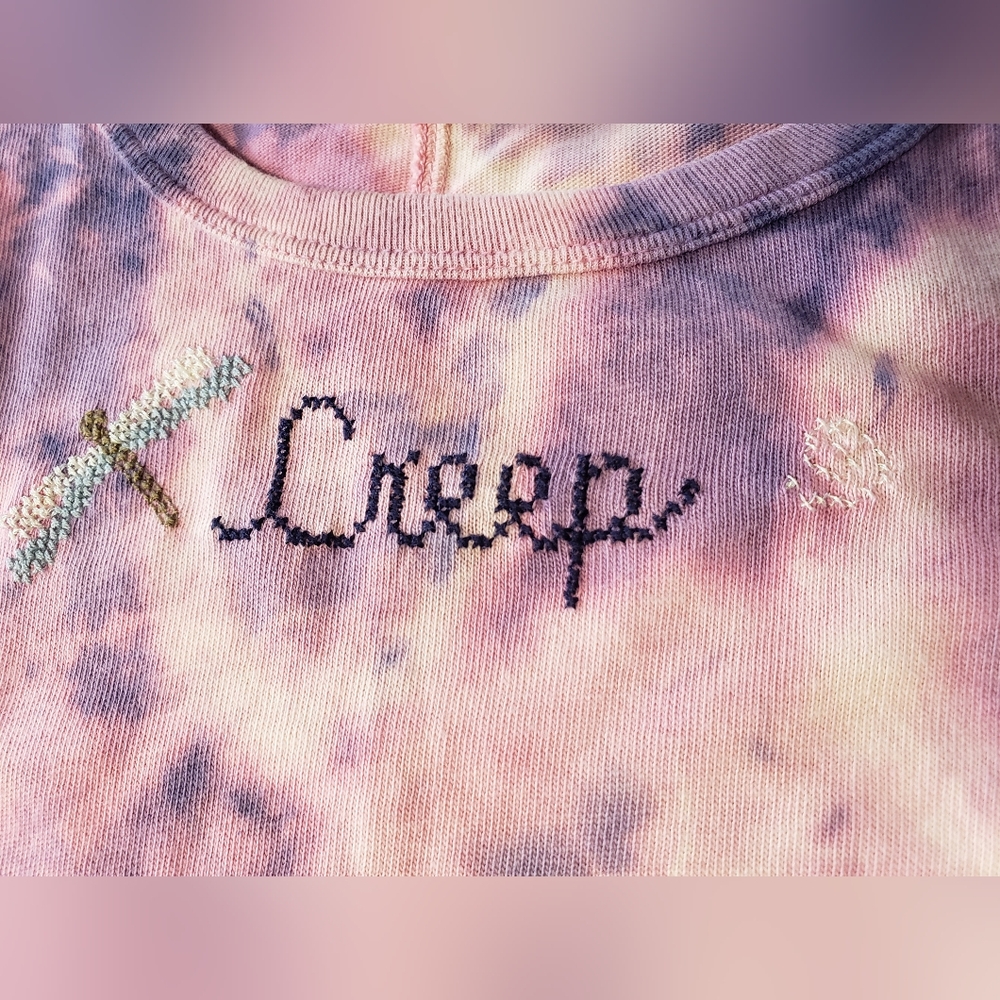 New Cross Stitched And Reverse Tiedyed Brixton Tee In Size M.
